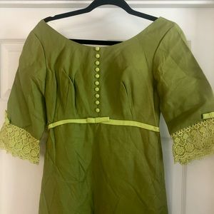 Bridgerton vintage green dress